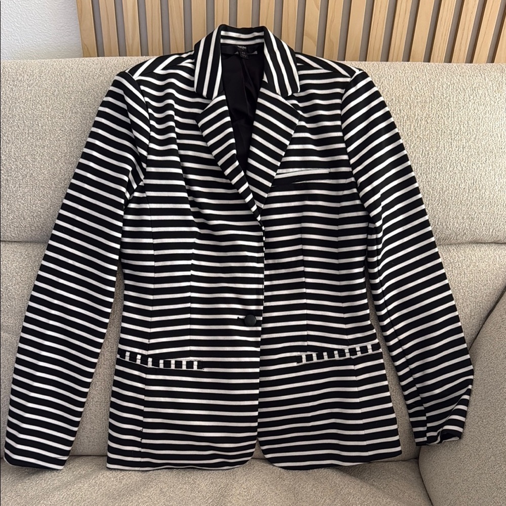 LAST CHANCE! Mossimo Black White Knit Casual Women's Blazer Target M